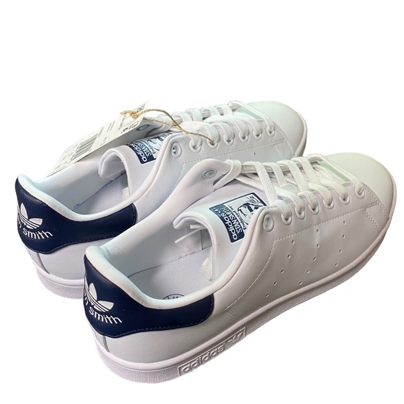 Adidas Stan Smith Shoes Mens Sneakers US Size 7 White Navy Blue FX5501 NEW - Picture 1 of 11